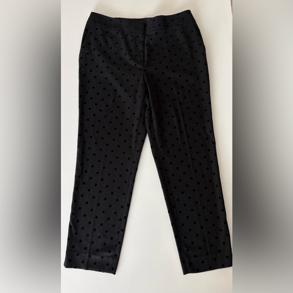 Talbots Black Polka Dot High-Waisted Hampshire Ankle Pants
